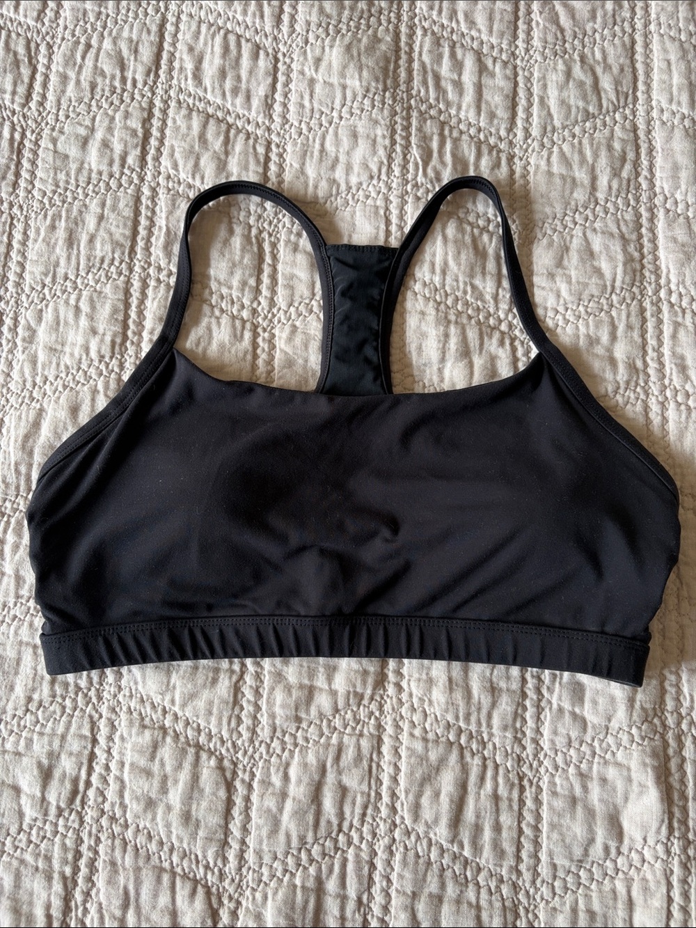 Fabletics Black Racerback Sports Bra - Women's Comfort Bra sz Large